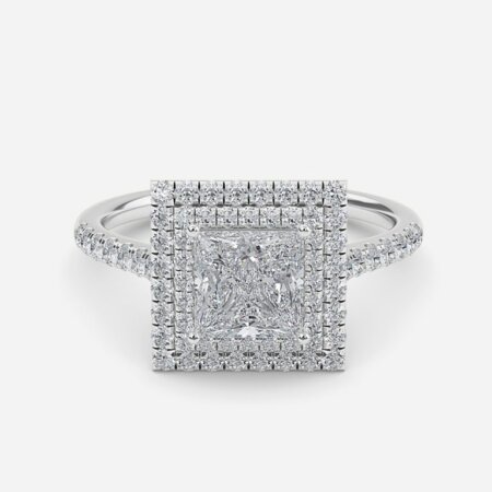 Laila Princess Halo Engagement Ring
