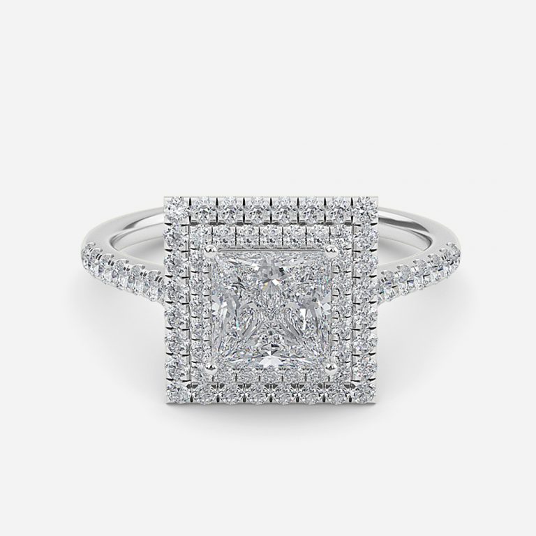1 carat princess cut diamond with halo