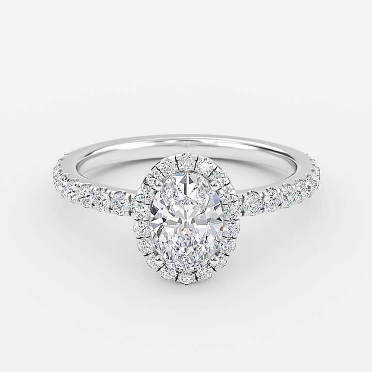 2 carat oval halo engagement ring