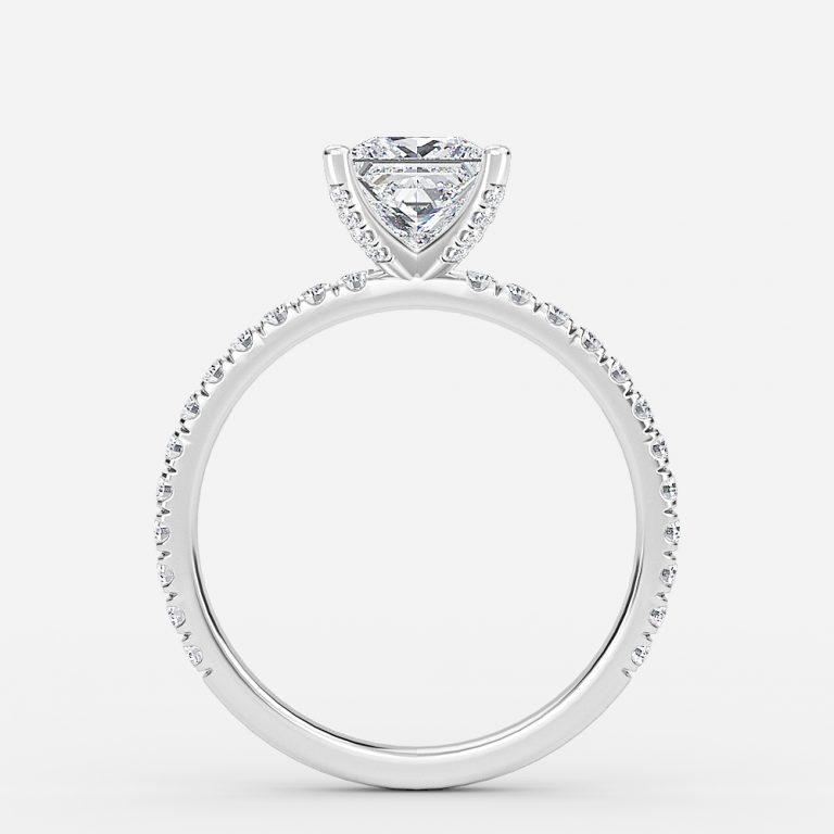 2ct princess cut diamond wedding anniversary ring womens band 14k white gold