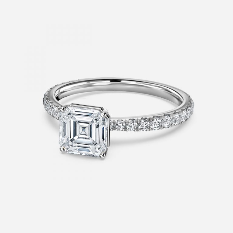 asscher diamond wedding band