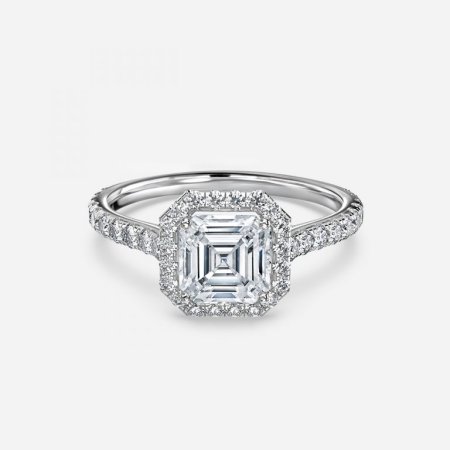 Henssy Asscher Halo Engagement Ring