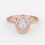 bezel set oval diamond ring gold