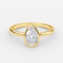 bezel set pear diamond ring