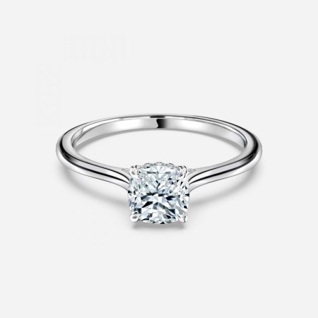 Valencia Cushion Hidden Halo Engagement Ring