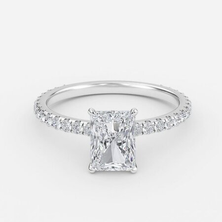 Ambrosia Radiant Hidden Halo Engagement Ring