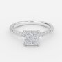 hidden halo princess cut engagement rings
