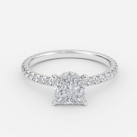 Ambrosia Princess Hidden Halo Engagement Ring