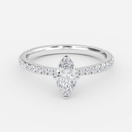 Crown Marquise Diamond Band Engagement Ring Crown Marquise Diamond Band Engagement Ring