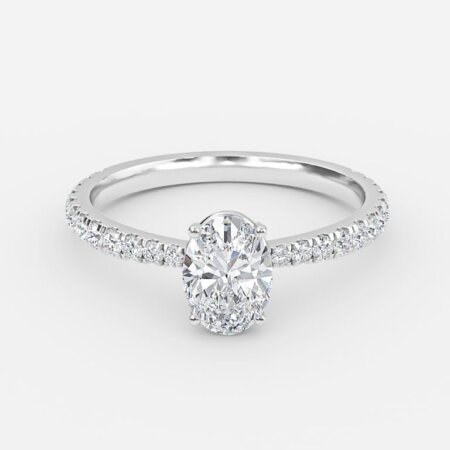 Crown Oval Diamond Band Engagement Ring Crown Oval Diamond Band Engagement Ring