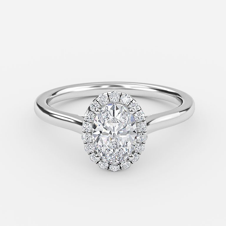 oval halo engagement ring