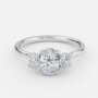 oval three stone diamond ring