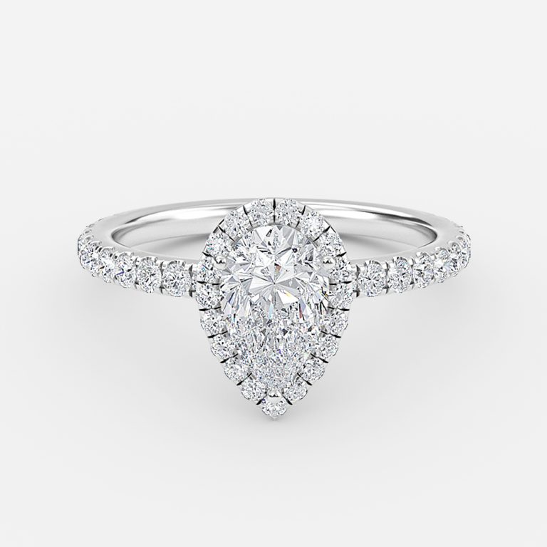pear halo ring