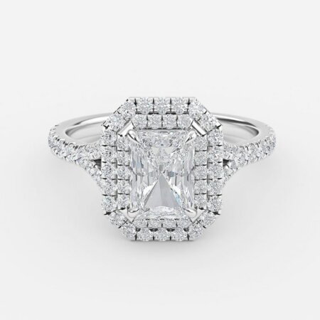 Aalia Radiant Halo Engagement Ring