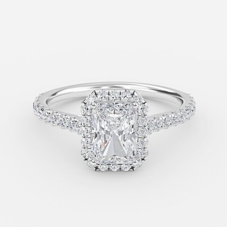 Henssy Radiant Halo Engagement Ring