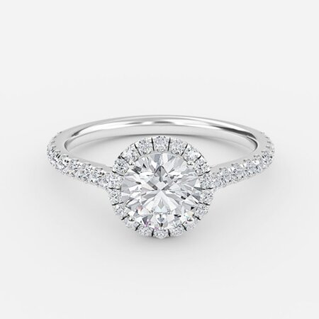 Henssy Round Halo Engagement Ring