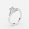 three stone emerald cut diamond 2 carat ring