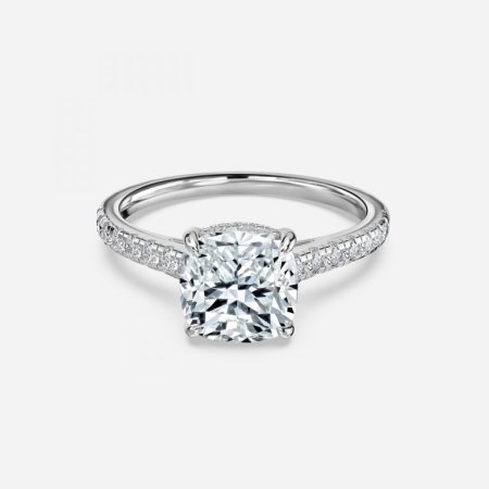 Versailles Cushion Hidden Halo Engagement Ring