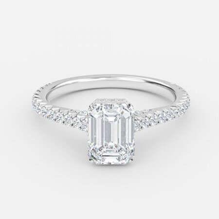 Charles Emerald Hidden Halo Engagement Ring Charles Emerald Hidden Halo Engagement Ring
