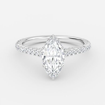 Charles Marquise Hidden Halo Engagement Ring Charles Marquise Hidden Halo Engagement Ring