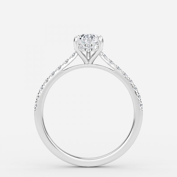pear diamond hidden halo rings