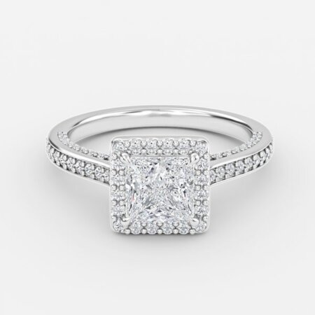 Ayana Princess Halo Engagement Ring