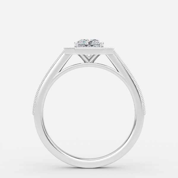 radiant cut halo diamond rings