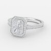 radiant lab created diamond halo rings