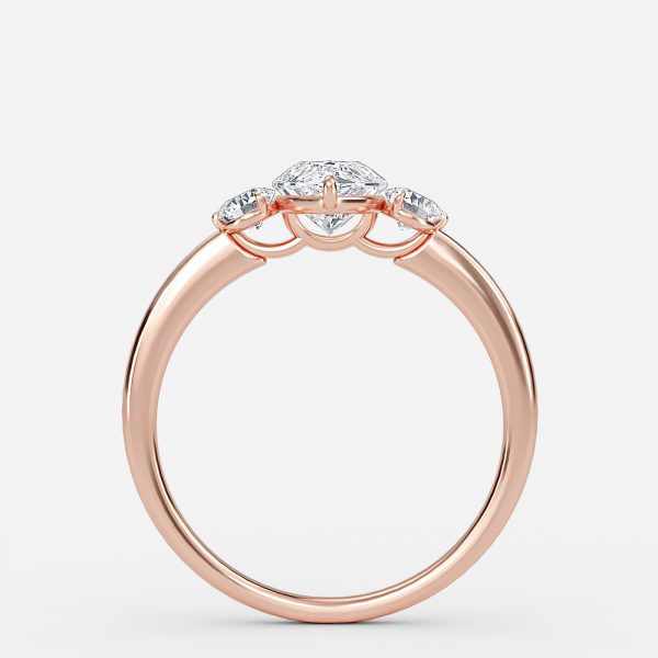 three stone pear diamond ring