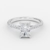 white gold radiant diamond engagement ring