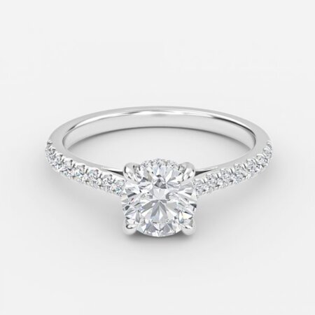 Versailles Round Hidden Halo Engagement Ring