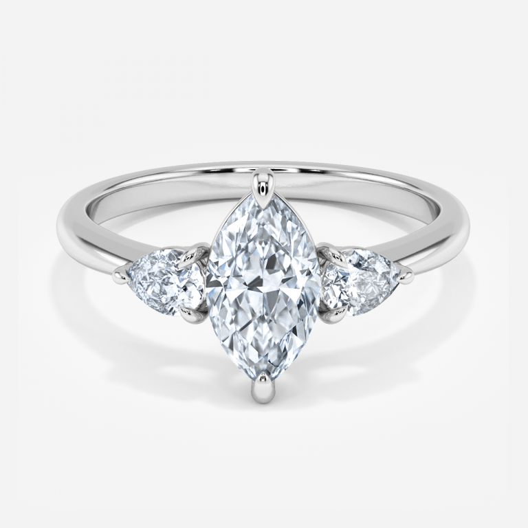 marquise diamond wedding ring white gold