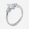 marquise lab craeted three stone diamond engagement ring