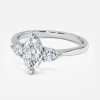 marquise lab grown three stone daimond ring