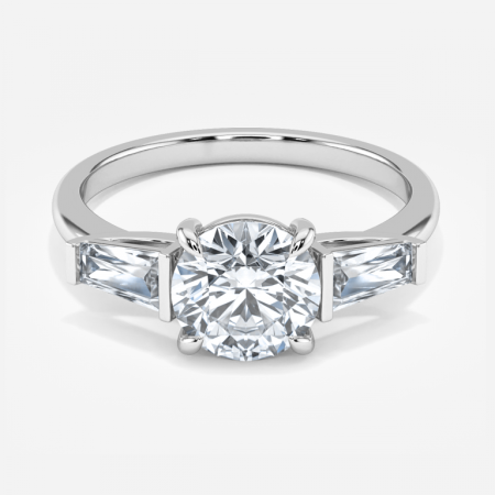 Geraldine Round Three Stone Engagement Ring