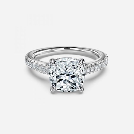 Veronica Cushion Hidden Halo Engagement Ring