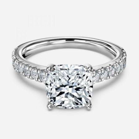 Ella Cushion Diamond Band Engagement Ring