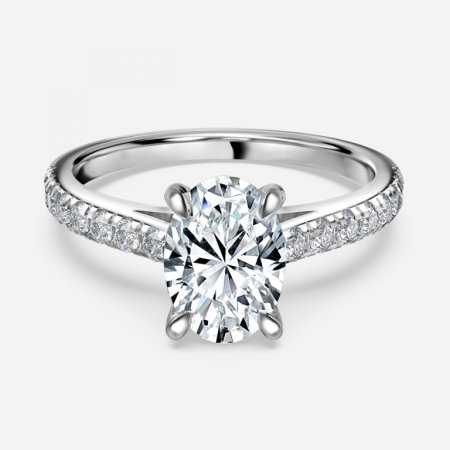 Angel Oval Diamond Band Engagement Ring Angel Oval Diamond Band Engagement Ring