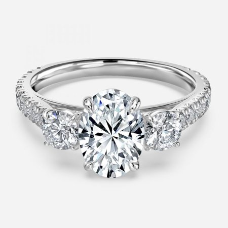 Treya Oval Three Stone Engagement Ring