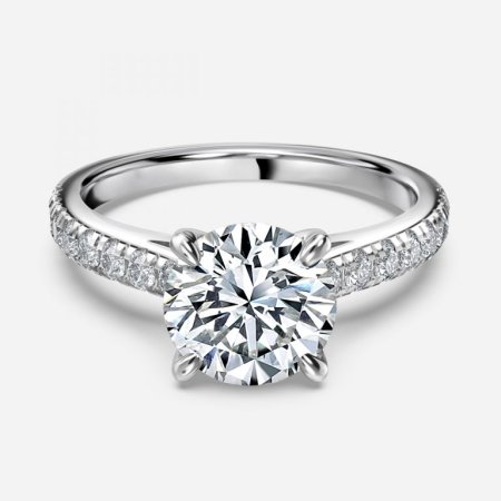 Angel Round Diamond Band Engagement Ring Angel Round Diamond Band Engagement Ring