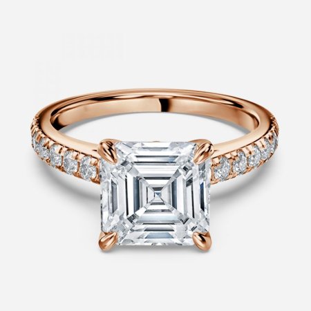 Angel Asscher Diamond Band Engagement Ring Angel Asscher Diamond Band Engagement Ring