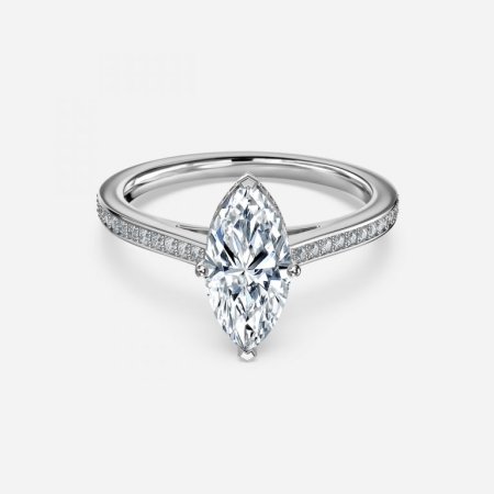 Evelyn Marquise Hidden Halo Engagement Ring