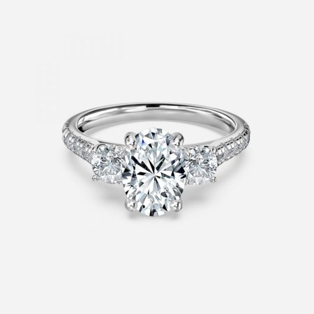 Talia Oval Three Stone Engagement Ring