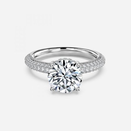 Daisy Round Hidden Halo Engagement Ring