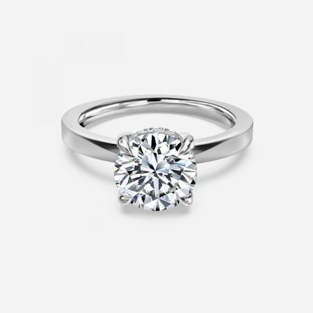 Chloe Round Hidden Halo Engagement Ring