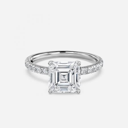 Sahana Asscher Diamond Band Engagement Ring Sahana Asscher Diamond Band Engagement Ring