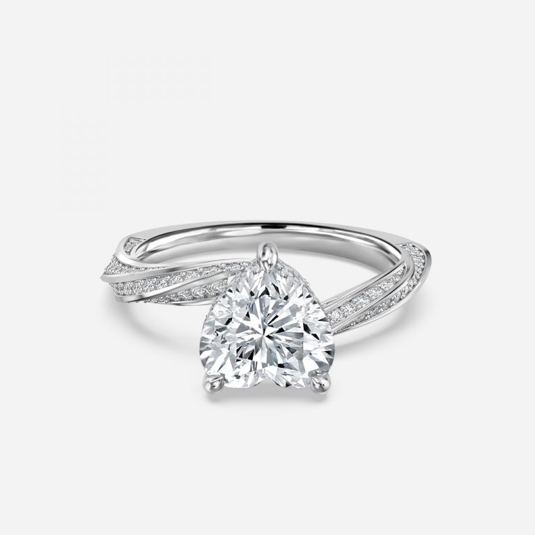 hidden halo heart diamond engagement rings