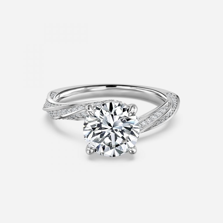 hidden halo round diamond engagement rings