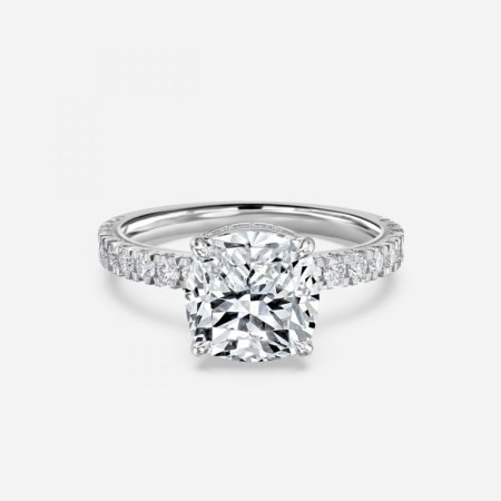Kenzo Cushion Hidden Halo Engagement Ring