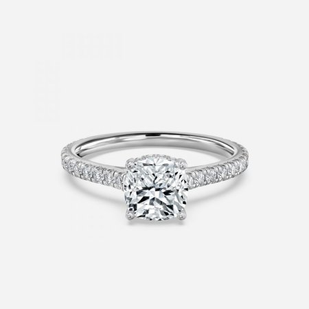 Nanami Cushion Hidden Halo Engagement Ring